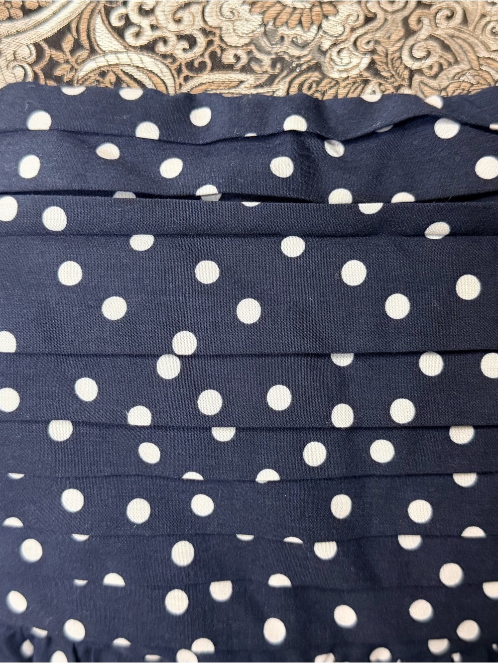 Abercrombie & Fitch Navy and White Polka Dot Mini Dress/Shorts - Picture 3 of 14